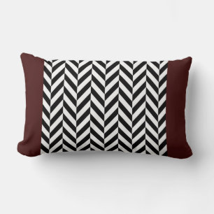 Red Herringbone Stripe Reversible Pillow