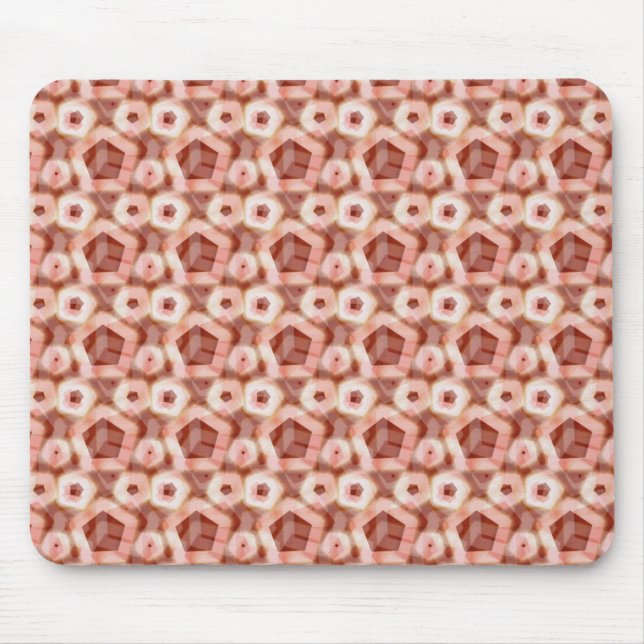 Red Hexagon Pattern Mouse Pad (Front)