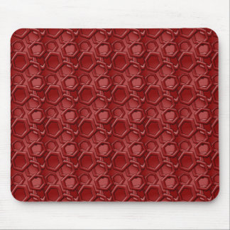 Red Hexagons Mouse Pad