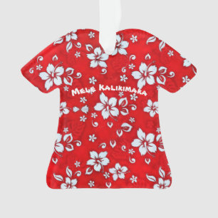 Red Hibiscus Aloha Shirt Ornament