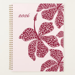 Red Hibiscus Art Floral Planner