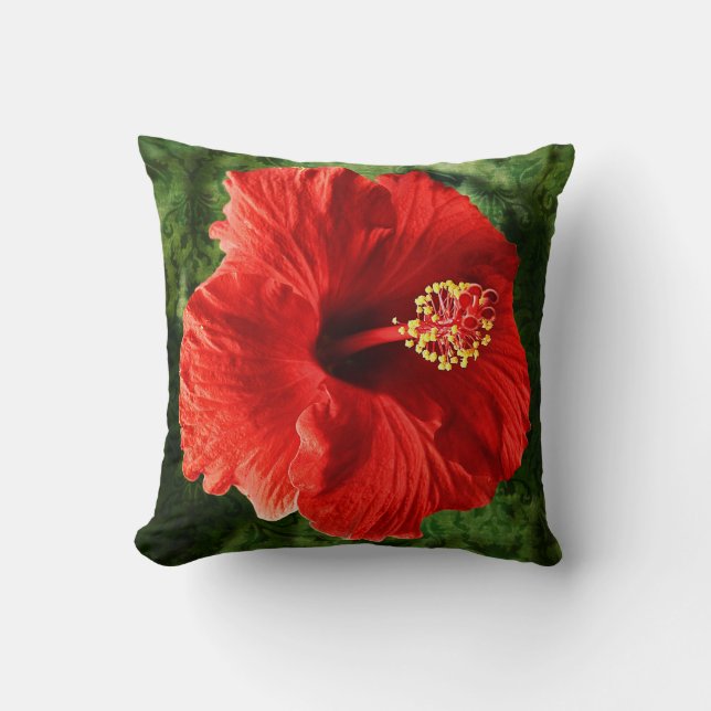 Red Hibiscus Cushion (Front)