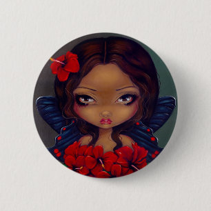 "Red Hibiscus Fairy" Button
