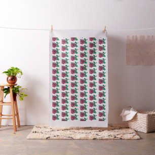 red hibiscus flower fabric