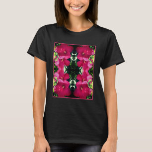Red Hibiscus Flower Pair Close Up Abstract  T-Shirt