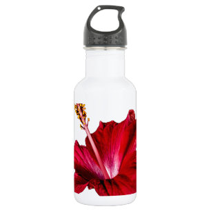Red Hibiscus Flower Side View 532 Ml Water Bottle