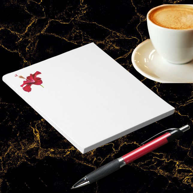 Red Hibiscus Flower Side View Notepad (Red Hibiscus Flower Side View Notepad)