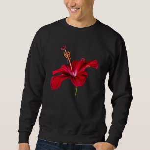 Red Hibiscus Flower Side View Sweatshirt