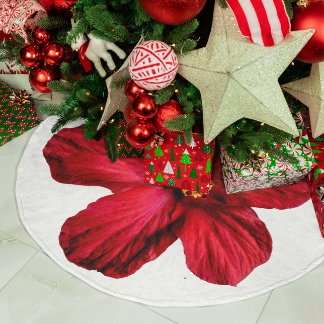 Red Hibiscus Flower Tree Skirt (Red Hibiscus Flower Tree Skirt)
