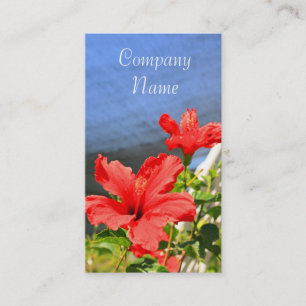 Red Hibiscus Flowers Business Cards