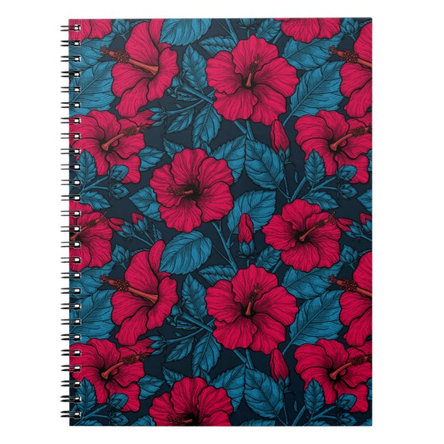 Red hibiscus flowers notebook (Front)
