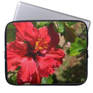Red Hibiscus Laptop Sleeve