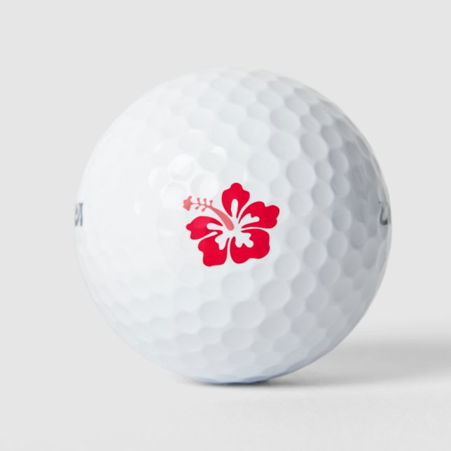 Red Hibiscus Logo Golf Ball (Front)