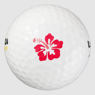 Red Hibiscus Logo Golf Ball