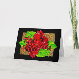 Red Hibiscus Mele Kalikimaka Card