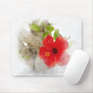 Red Hibiscus Mouse Pad