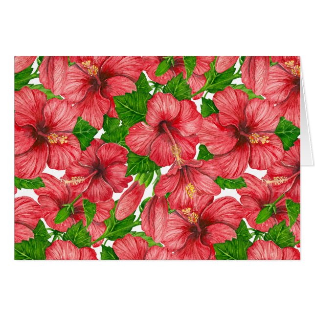 Red hibiscus pattern II (Front Horizontal)