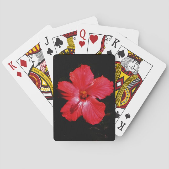 Red Hibiscus Playing Cards (Back)