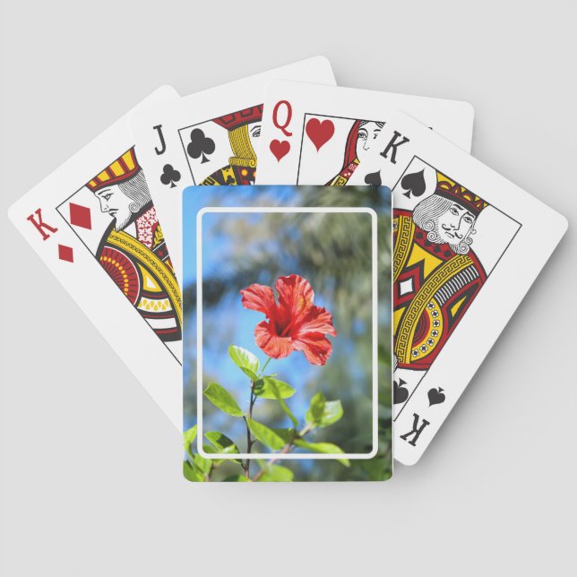 Red Hibiscus Playing Cards (Back)