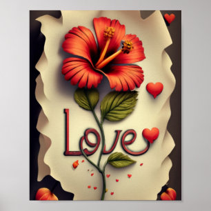 Red Hibiscus Poster