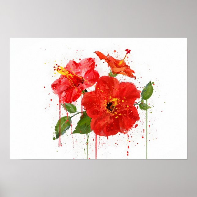 Red Hibiscus Poster (Front)