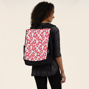 Red Hibiscus, Red Flowers, Pattern Of Flowers Backpack
