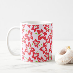 Red Hibiscus, Red Flowers, Pattern Of Flowers Coffee Mug