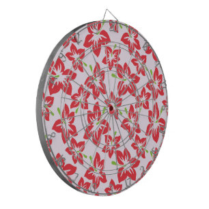 Red Hibiscus, Red Flowers, Pattern Of Flowers Dartboard