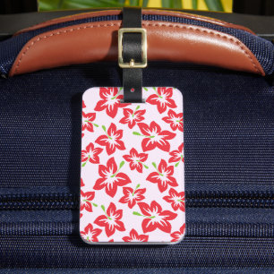 Red Hibiscus, Red Flowers, Pattern Of Flowers Luggage Tag