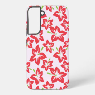 Red Hibiscus, Red Flowers, Pattern Of Flowers Samsung Galaxy Case