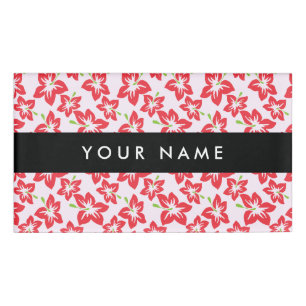 Red Hibiscus, Red Flowers, Your Name Tag