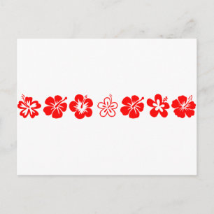 Red Hibiscus Theme Postcard