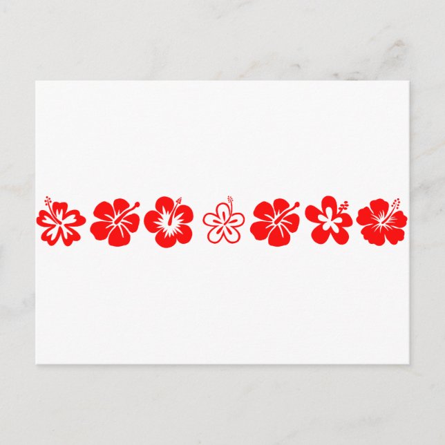 Red Hibiscus Theme Postcard (Front)