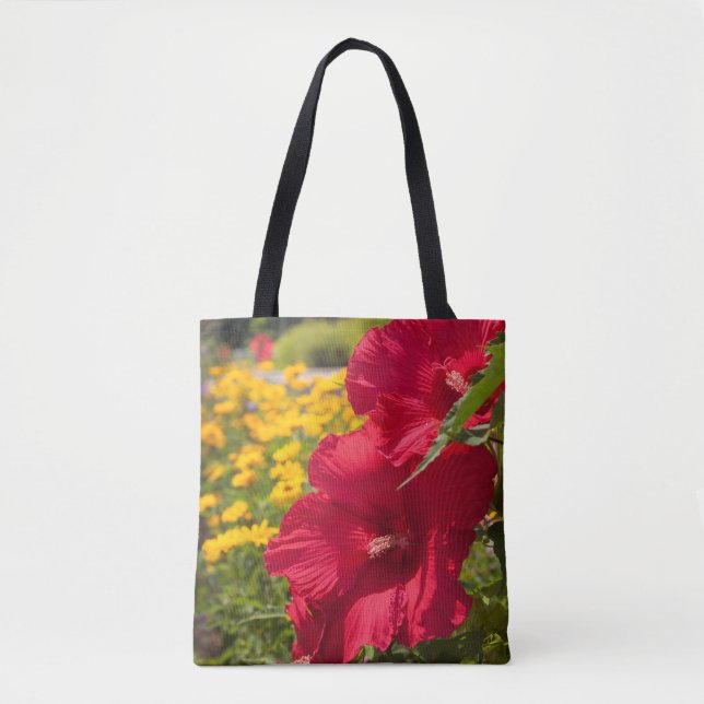 Red Hibiscus Tote Bag (Front)