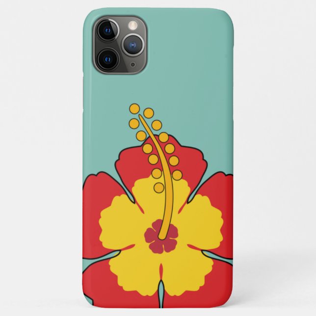 Red Hibiscus Tropical Flower Case-Mate iPhone Case (Back)