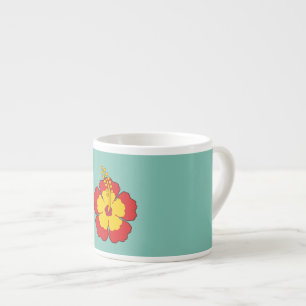 Red Hibiscus Tropical Flower Espresso Cup