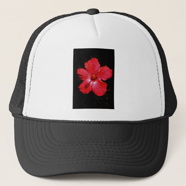 Red Hibiscus Trucker Hat (Front)