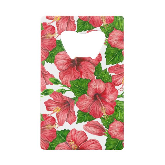 Red hibiscus watercolor pattern (Front)