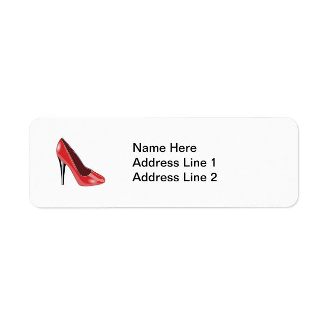 Red High Heel Return Address Label (Front)