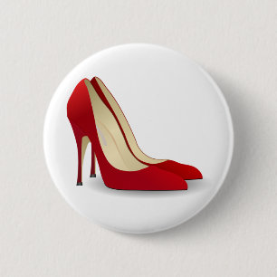 red high heel shoes 6 cm round badge