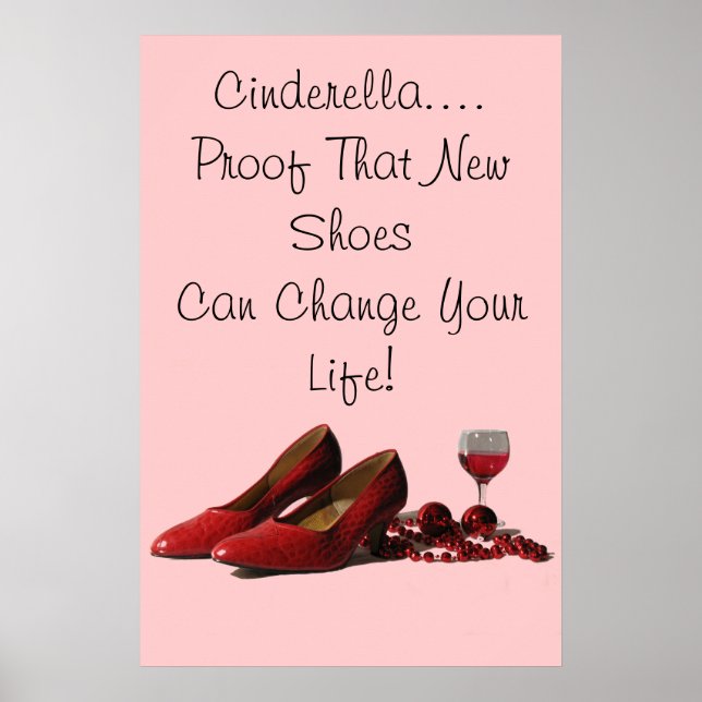 Red High Heel Shoes and Red Wine Poster (Front)