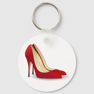 red high heel shoes key ring