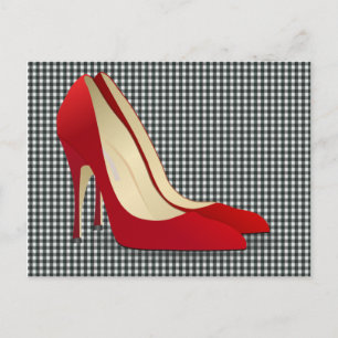 red high heel shoes postcard