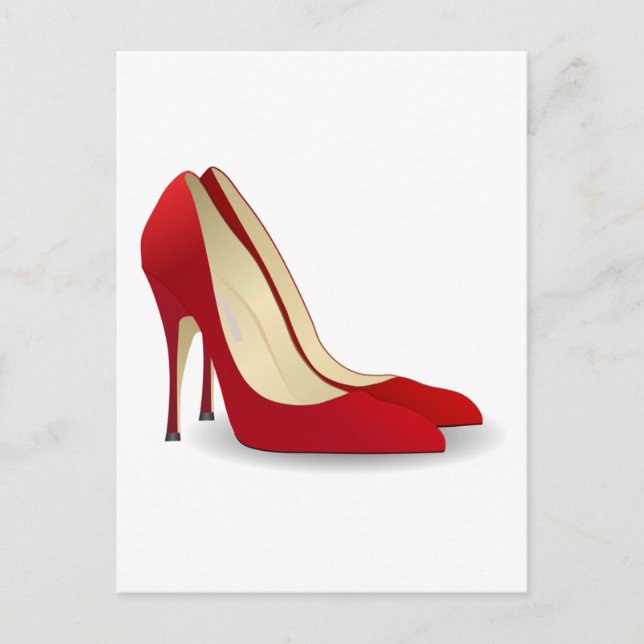 red high heel shoes postcard (Front)