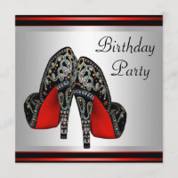 Red High Heel Shoes Red Black Birthday Party