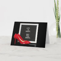red high heel shoes with quote