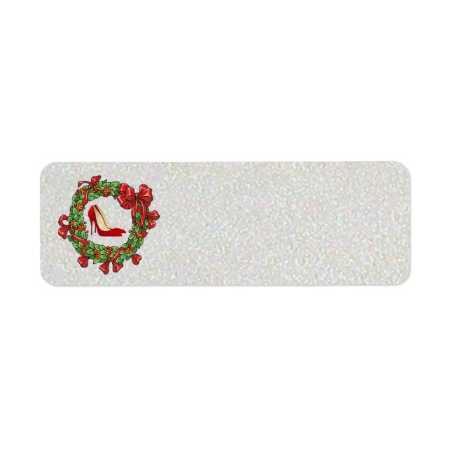 Red High Heel Shoes / Wreath Address Labels (Front)