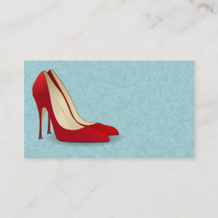 RED HIGH HEELS SHOES BUSINESS CARDS