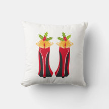 Red High Heels with Christmas Bells