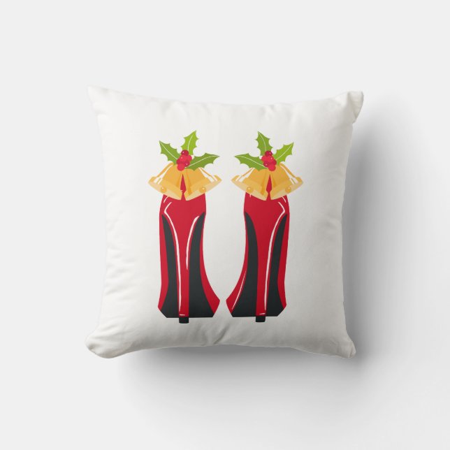 Red High Heels with Christmas Bells Cushion (Front)